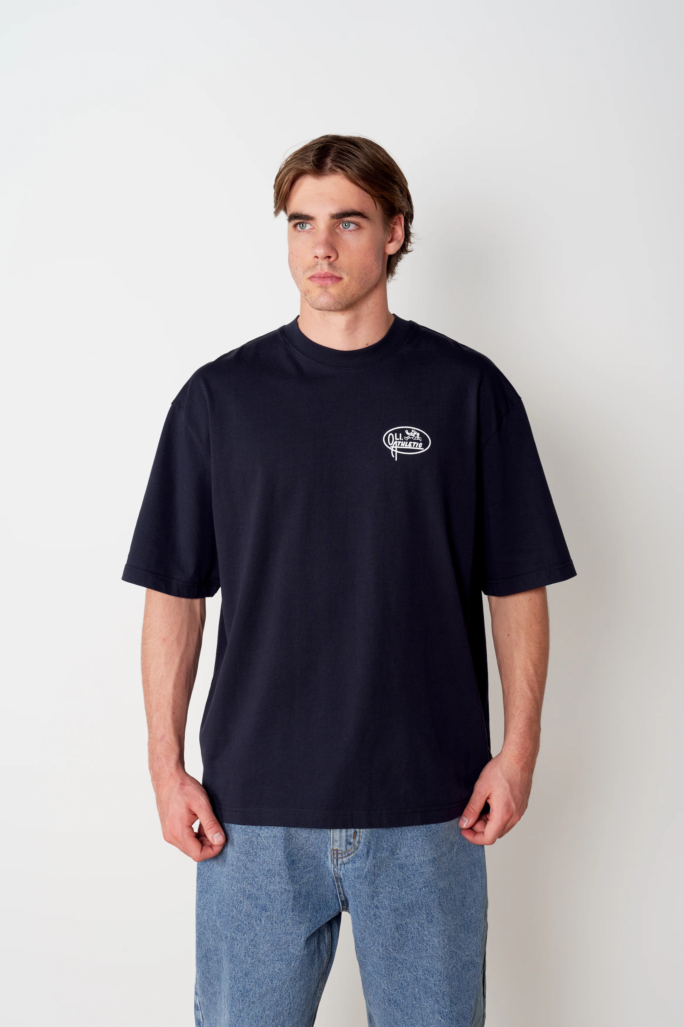 Athletics Back Print T - Navy - Image 4