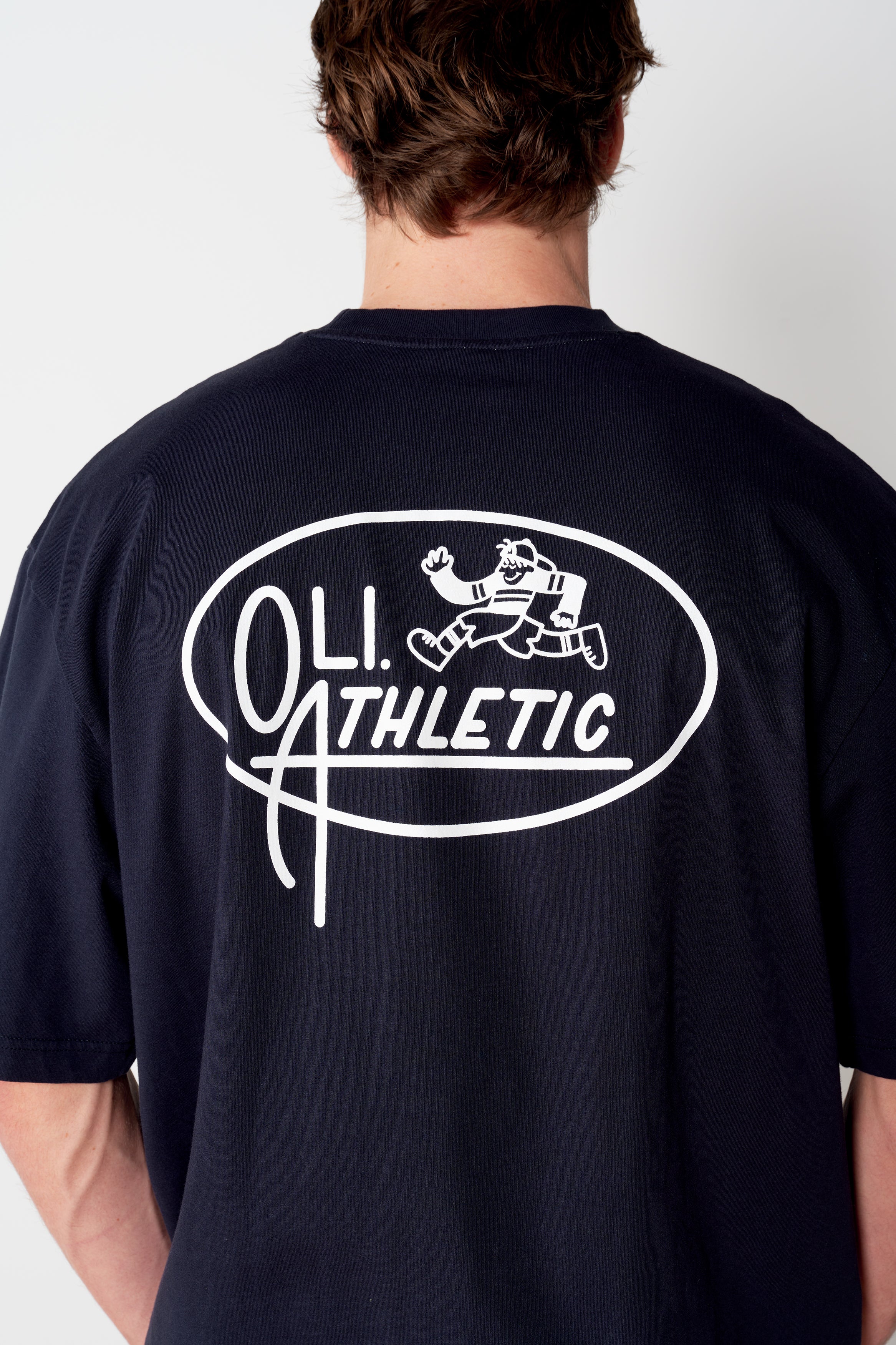 Athletics Back Print T - Navy - Image 5