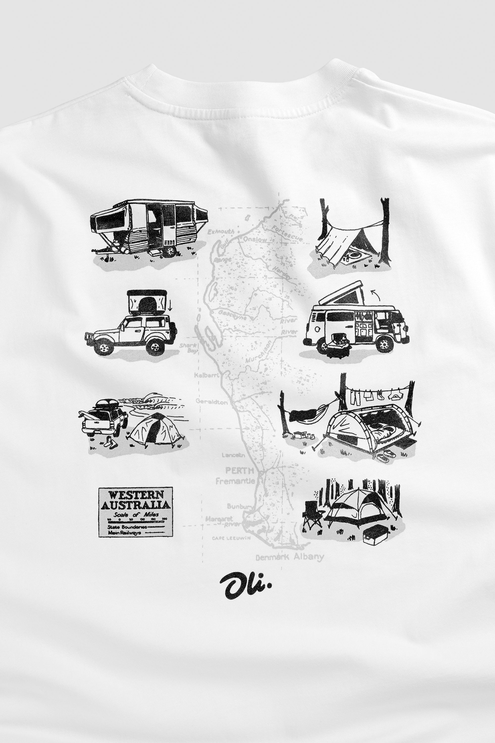 Camping Back Print T - White - Image 3