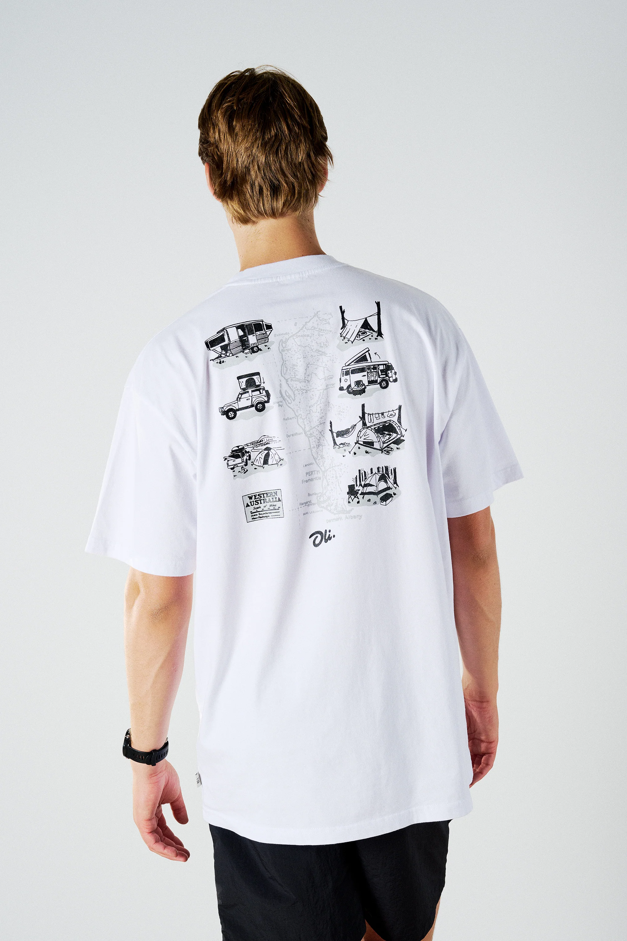 Camping Back Print T - White - Image 5