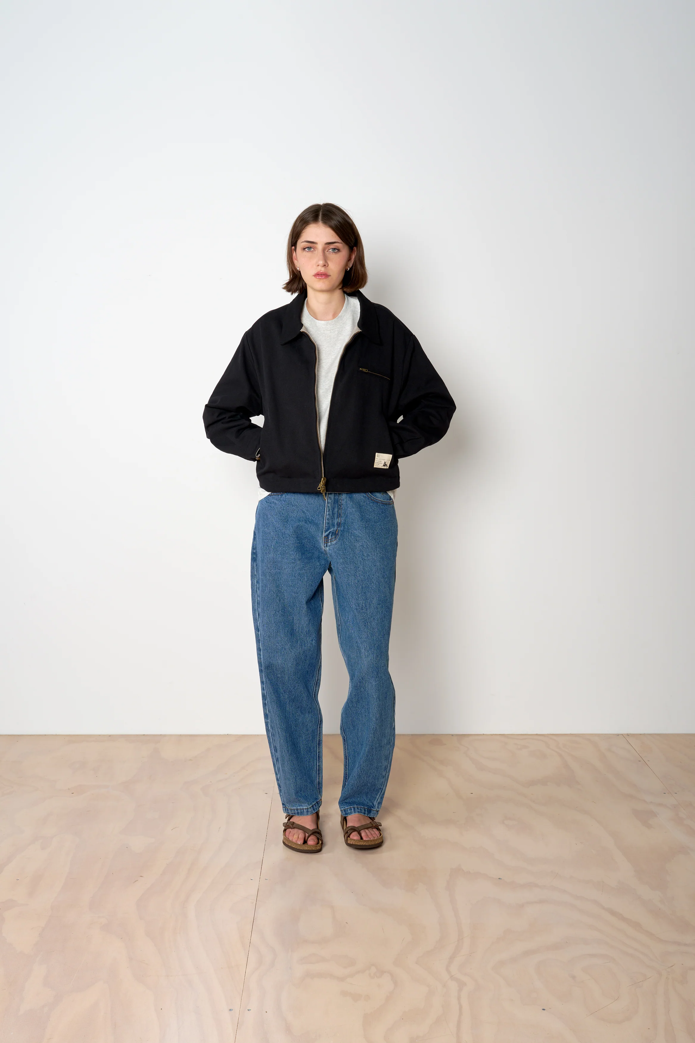 Cropped Reversible Kelpie Jacket - Black/Stone - Image 3