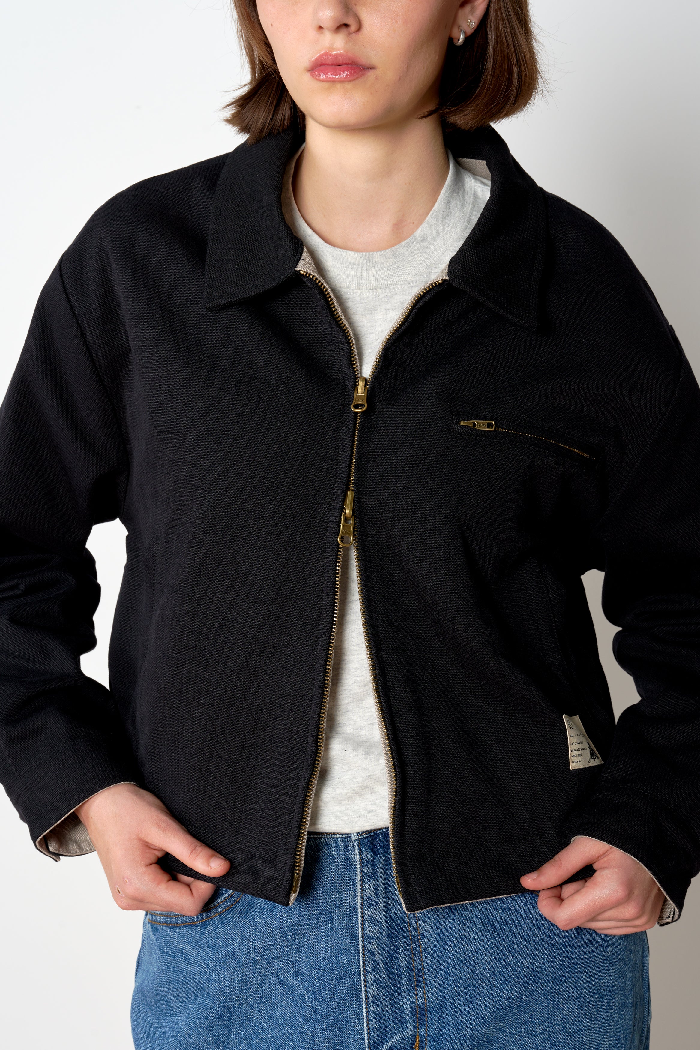 Cropped Reversible Kelpie Jacket - Black/Stone - Image 5