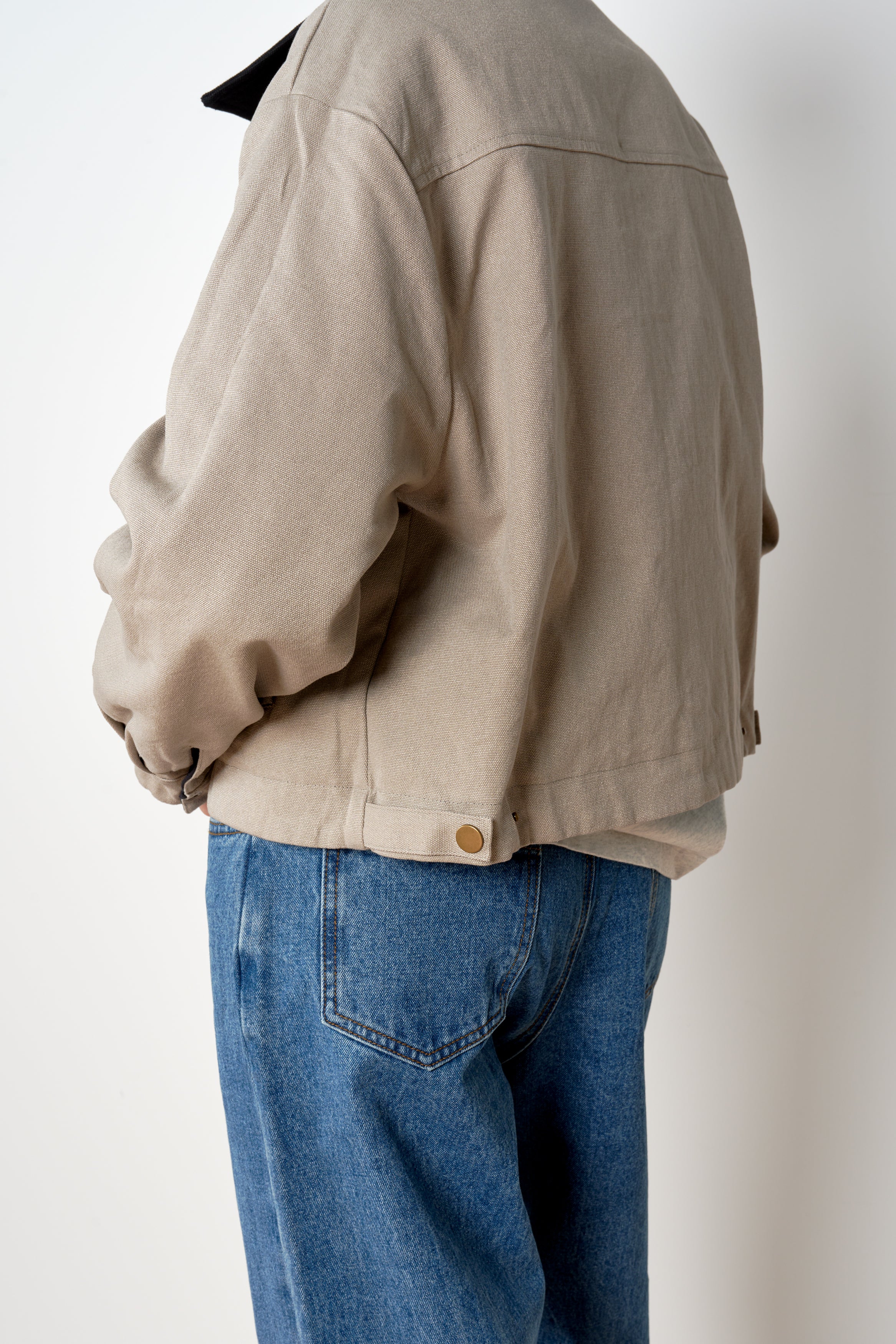 Cropped Reversible Kelpie Jacket - Black/Stone - Image 8