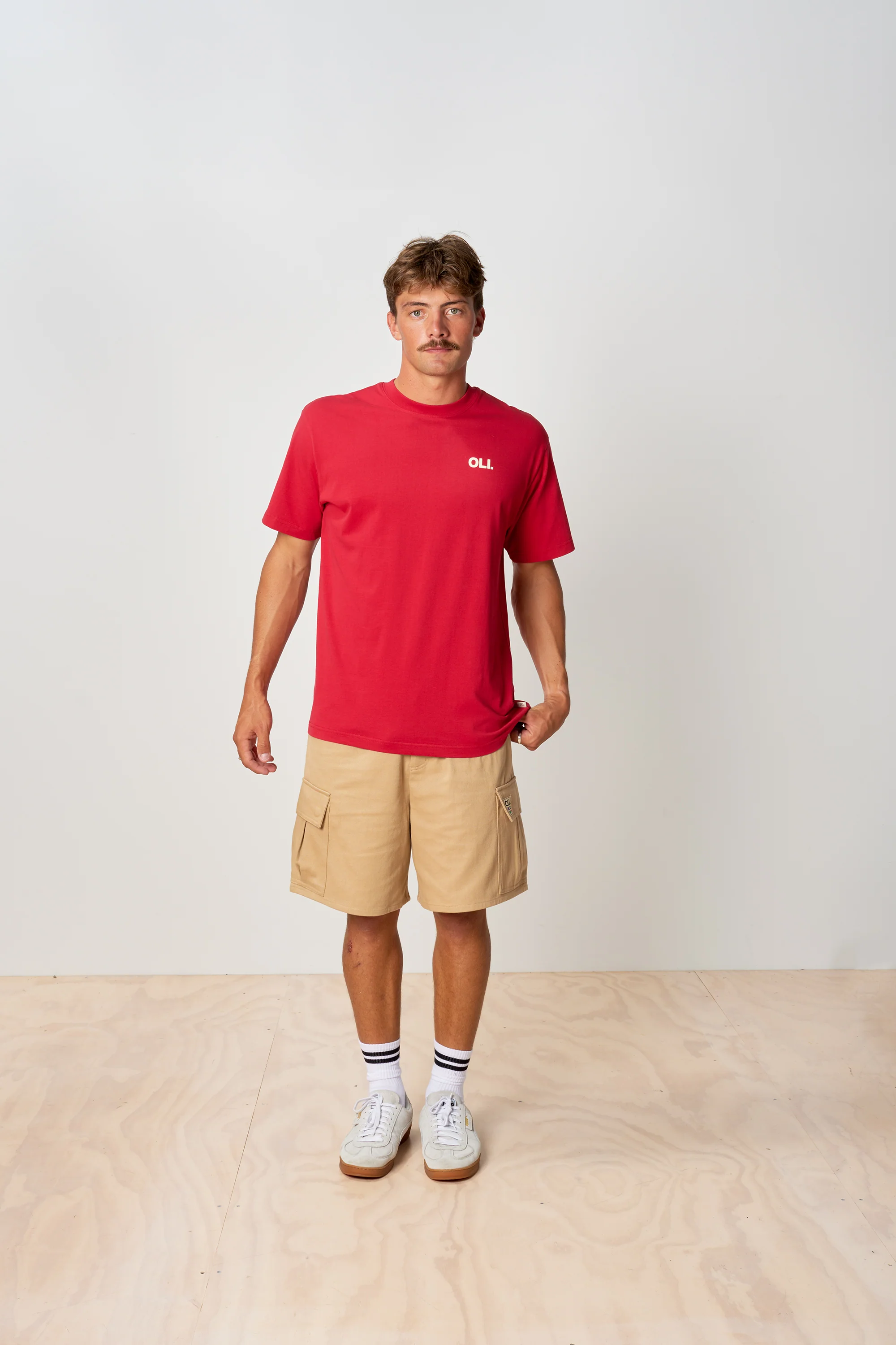 Emblem Back Print T - Cherry - Image 3