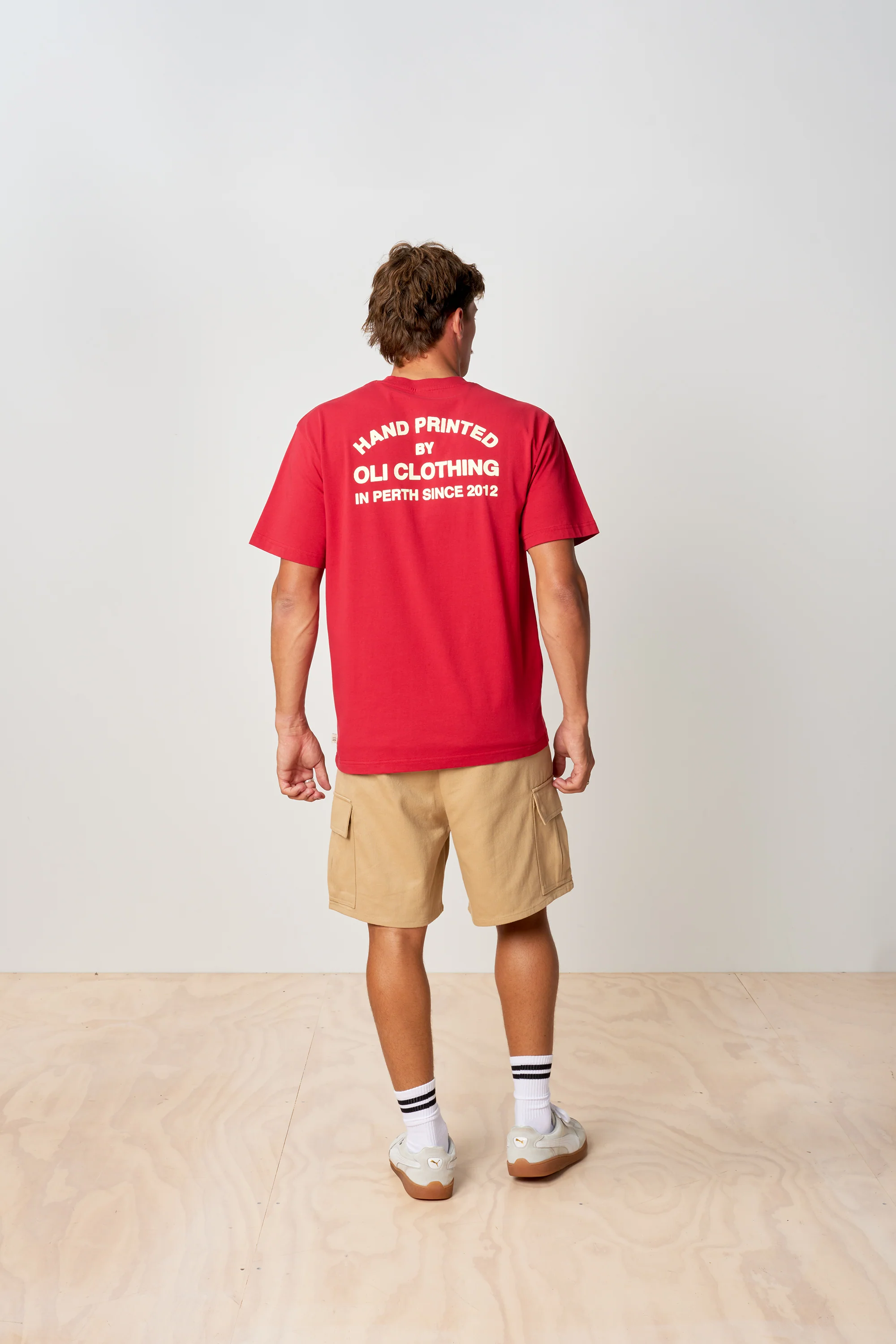 Emblem Back Print T - Cherry - Image 4
