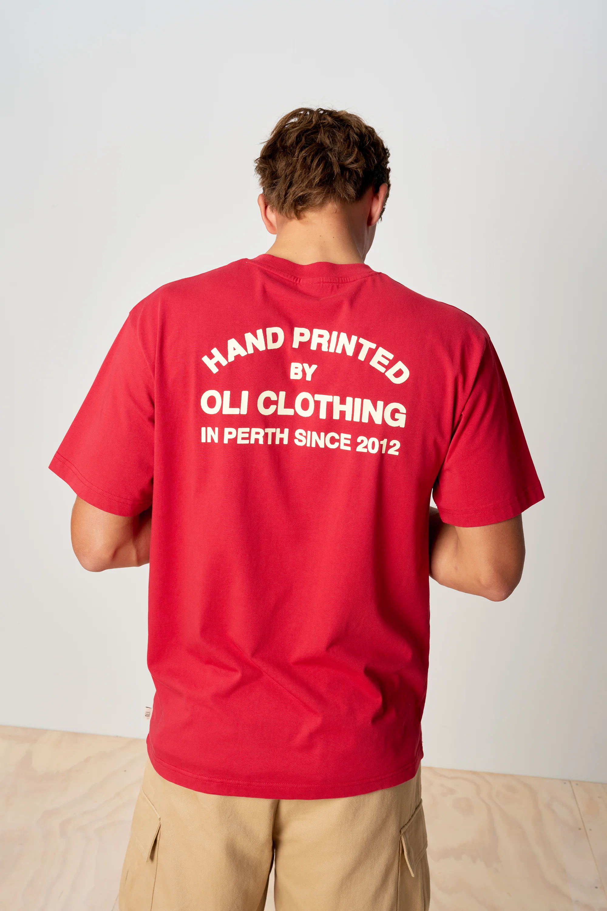Emblem Back Print T - Cherry - Image 6