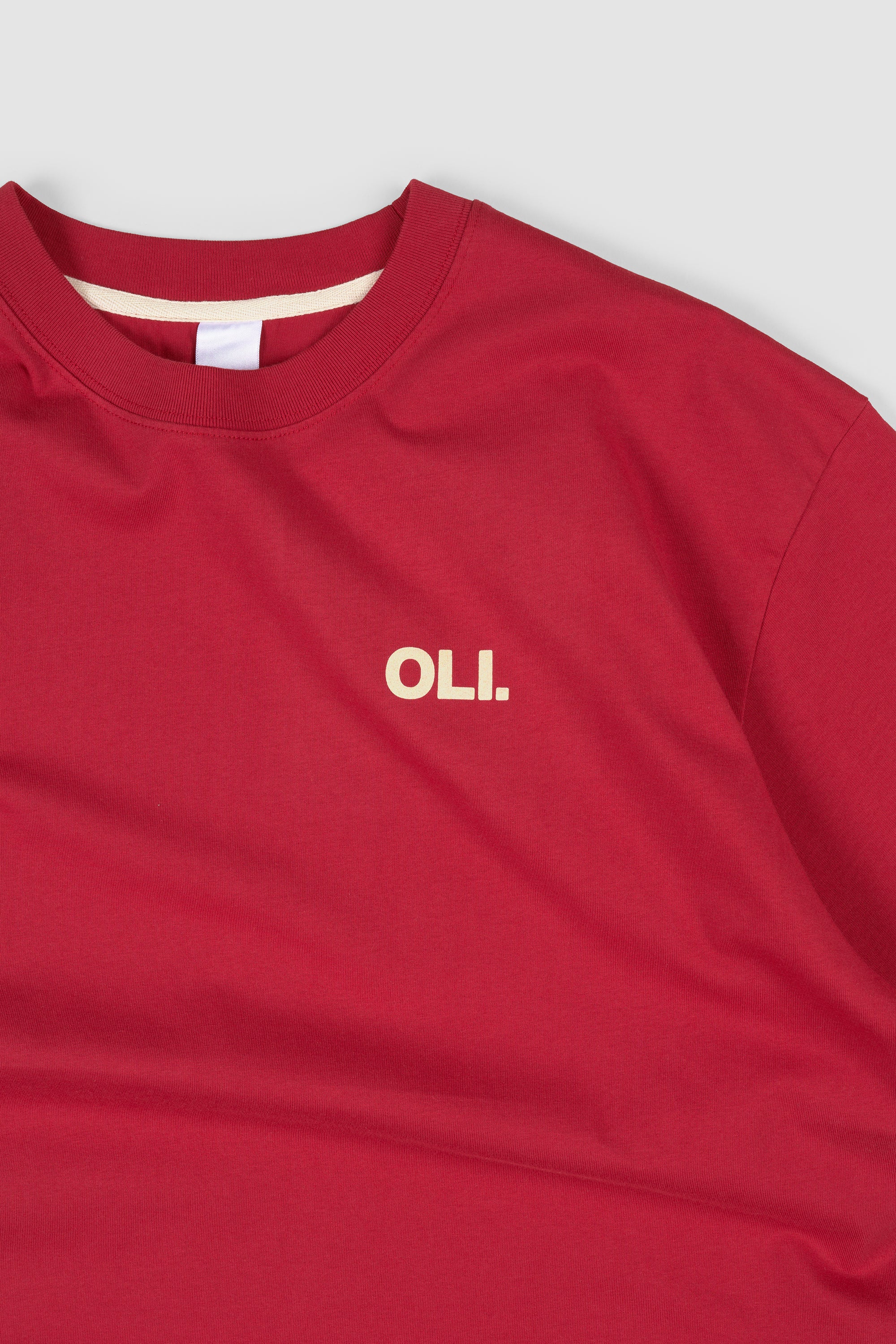 Emblem Back Print T - Cherry - Image 7