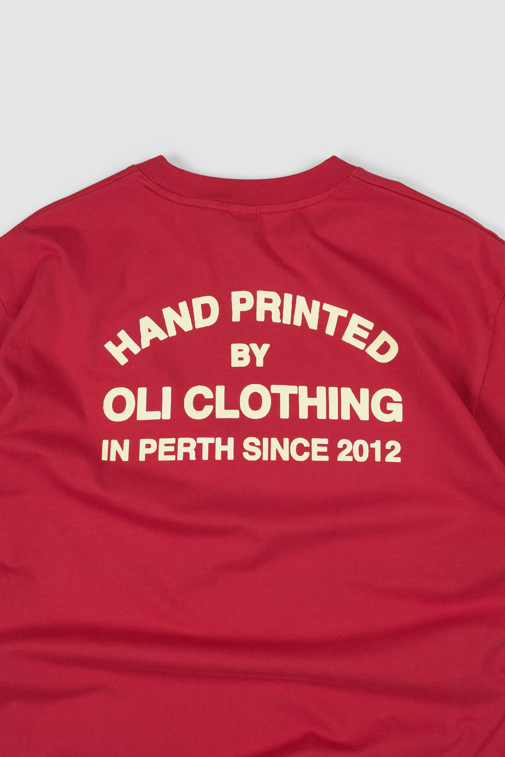 Emblem Back Print T - Cherry - Image 8