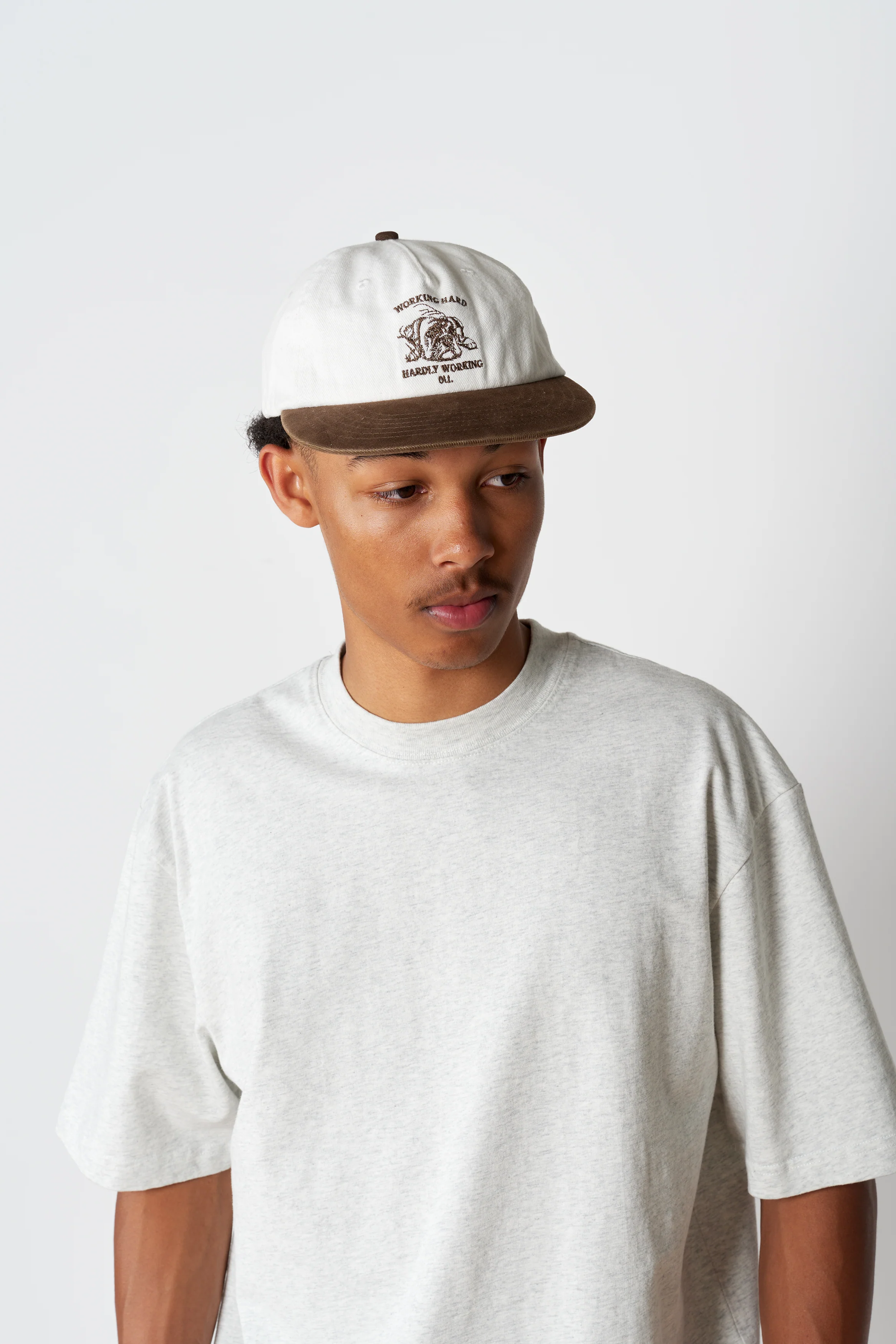 Hardly Working Cap - Cream/Choc - Image 5