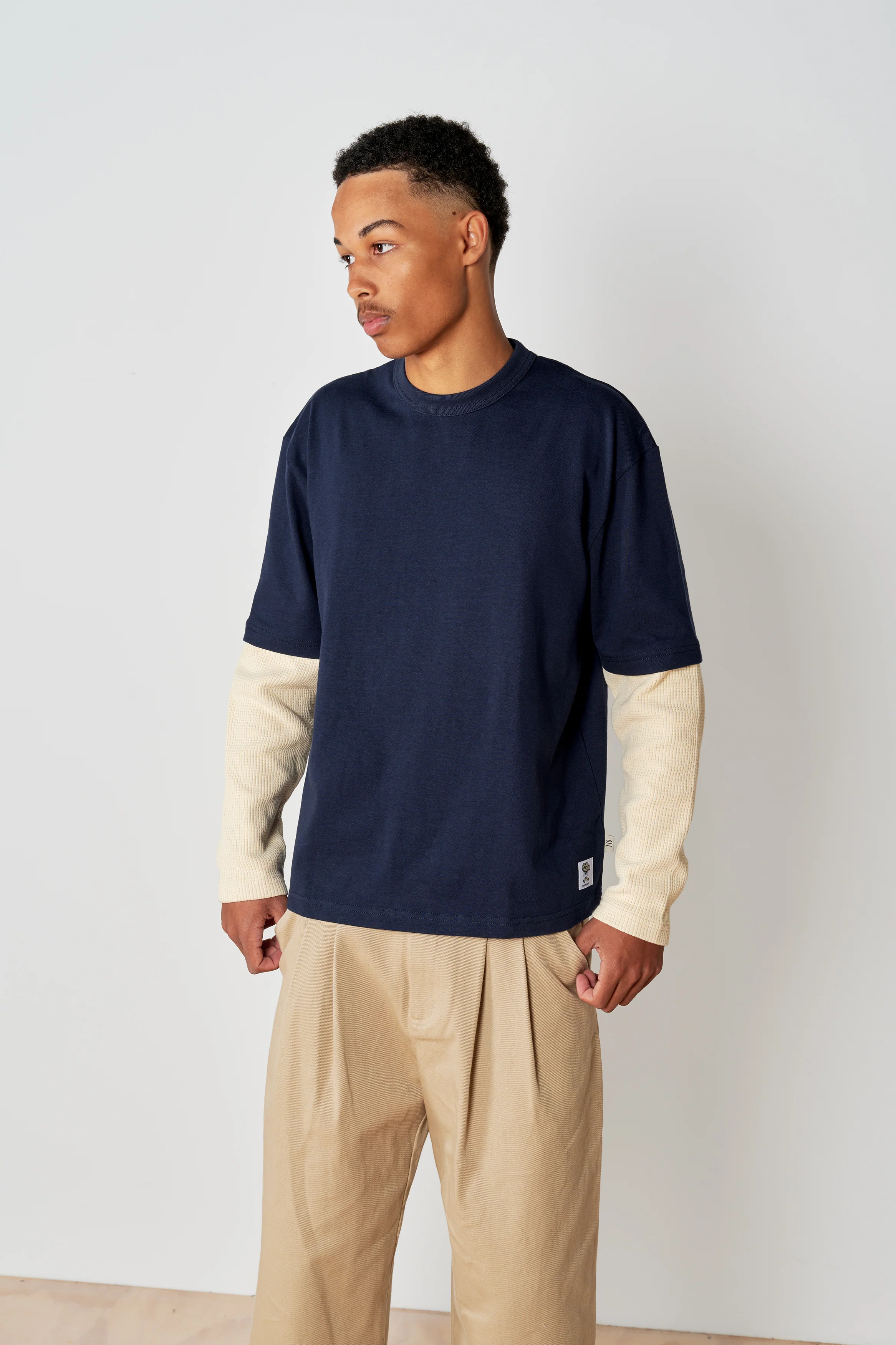 Layered Long Sleeve T - Navy - Image 3