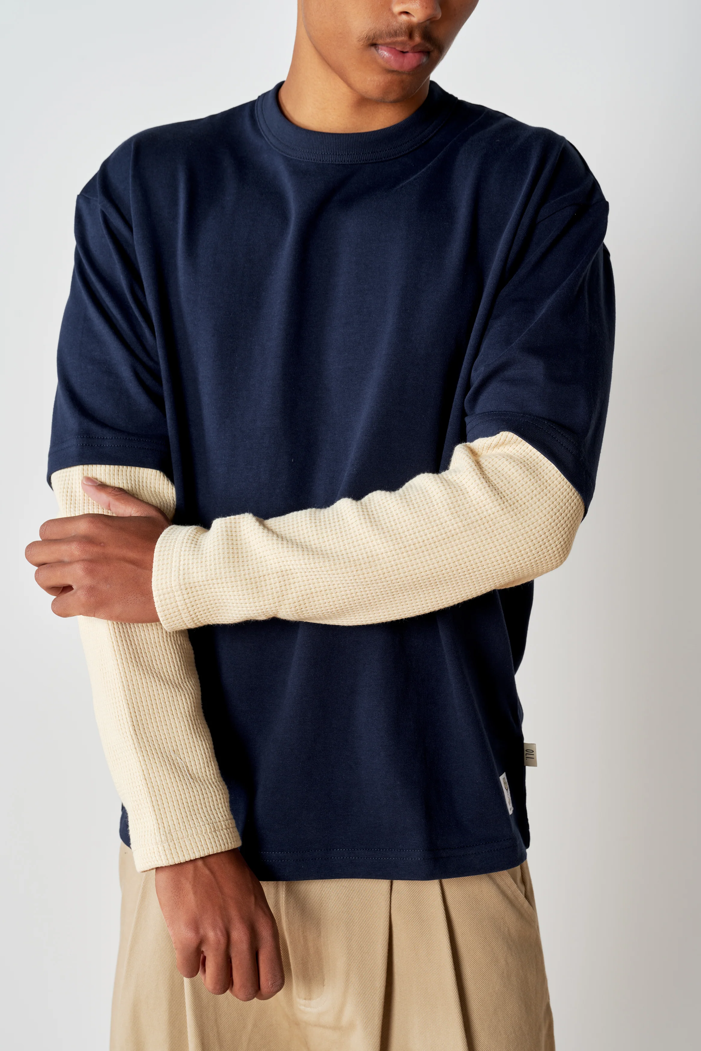 Layered Long Sleeve T - Navy - Image 4