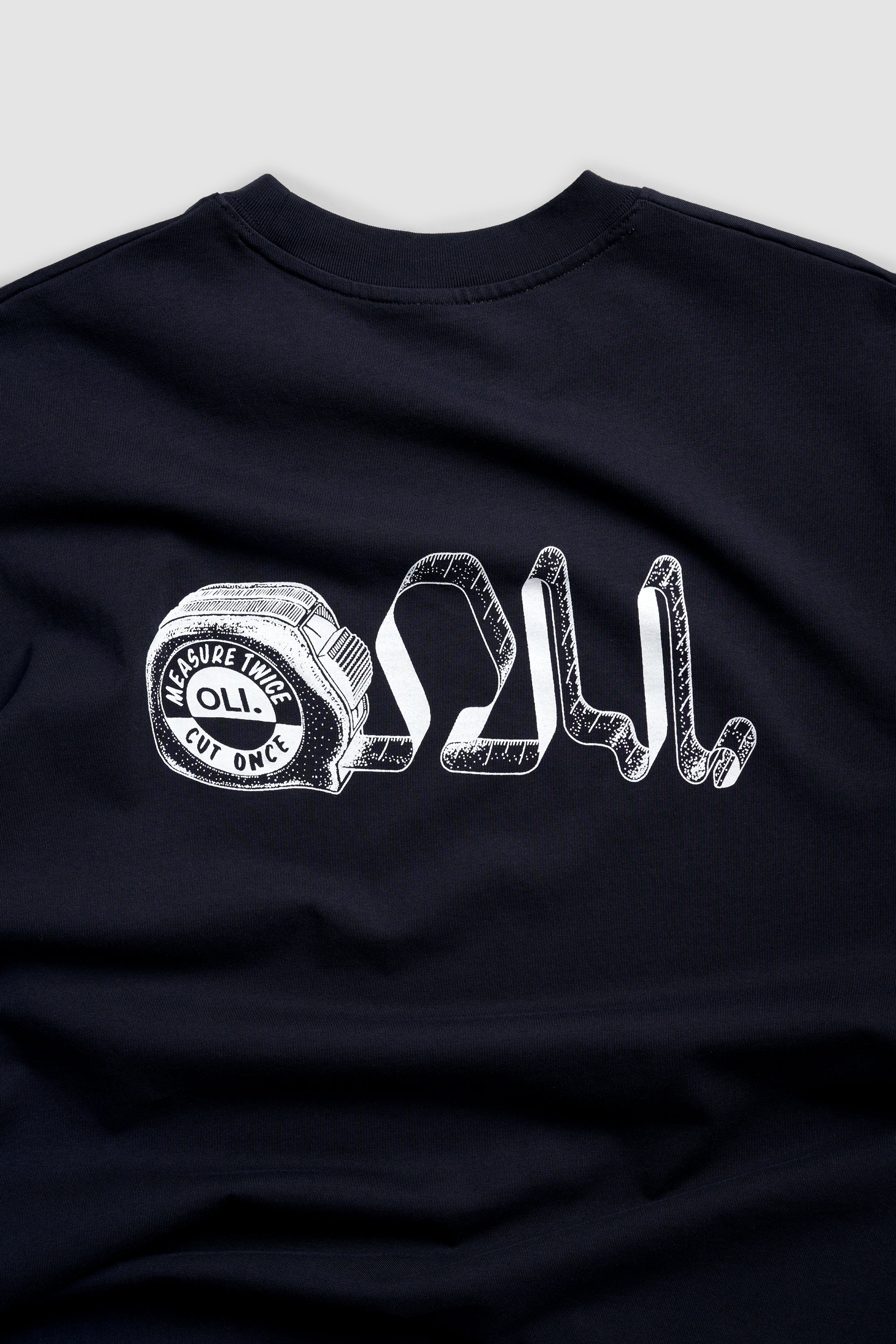 Measure Twice Cut Once Back Print T - Navy - Image 4