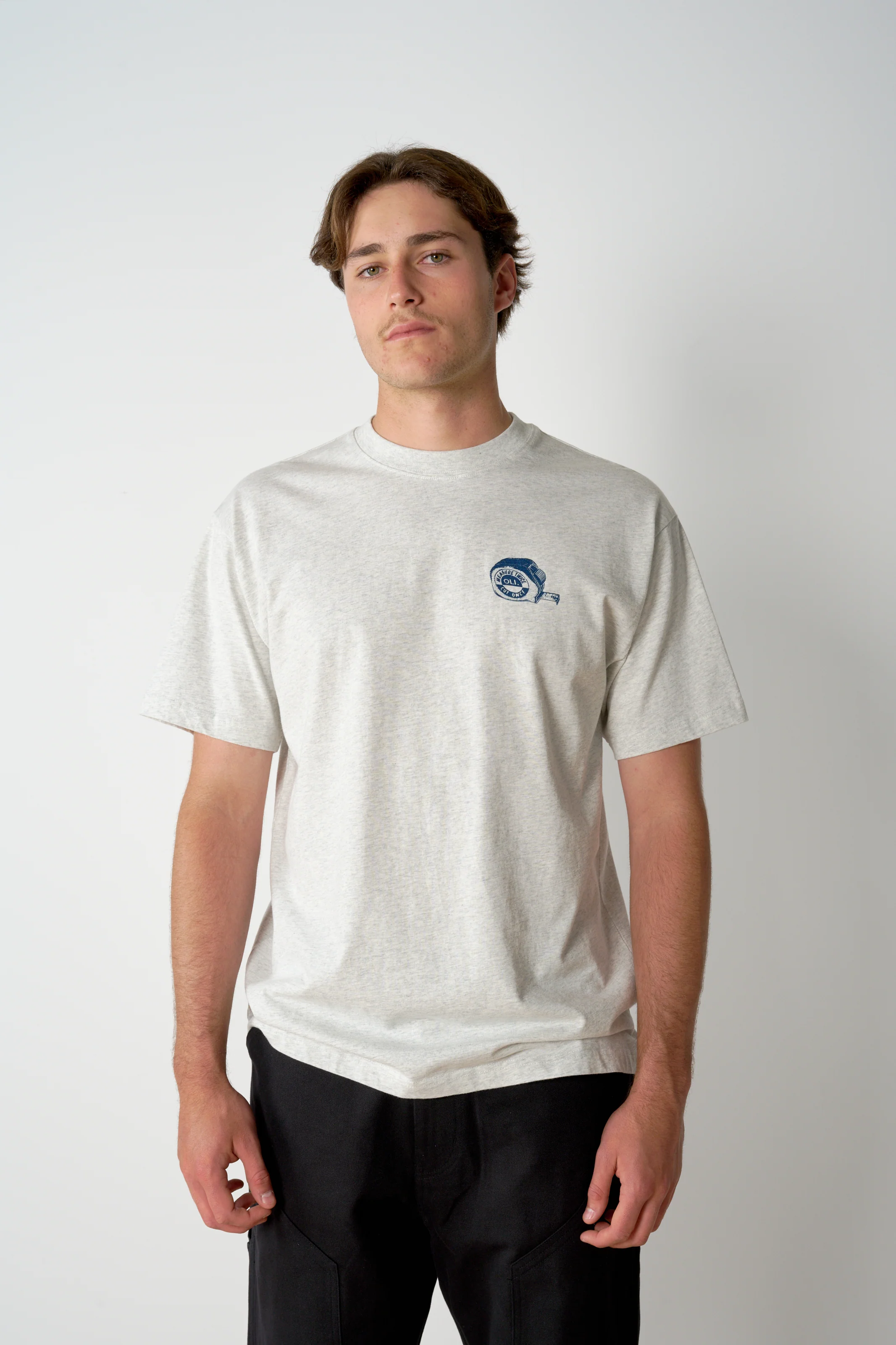 Measure Twice Cut Once Back Print T - Snow Marle - Image 6
