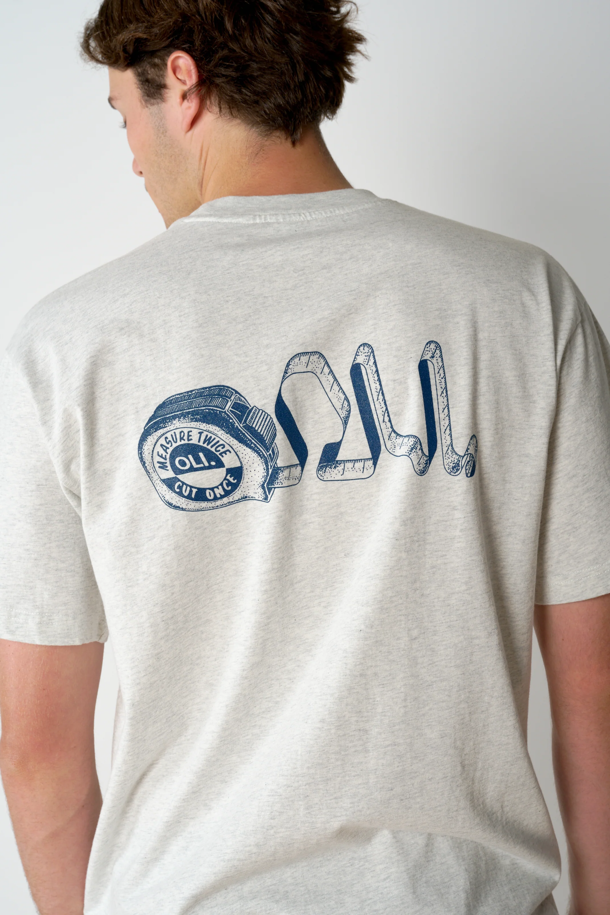 Measure Twice Cut Once Back Print T - Snow Marle - Image 8