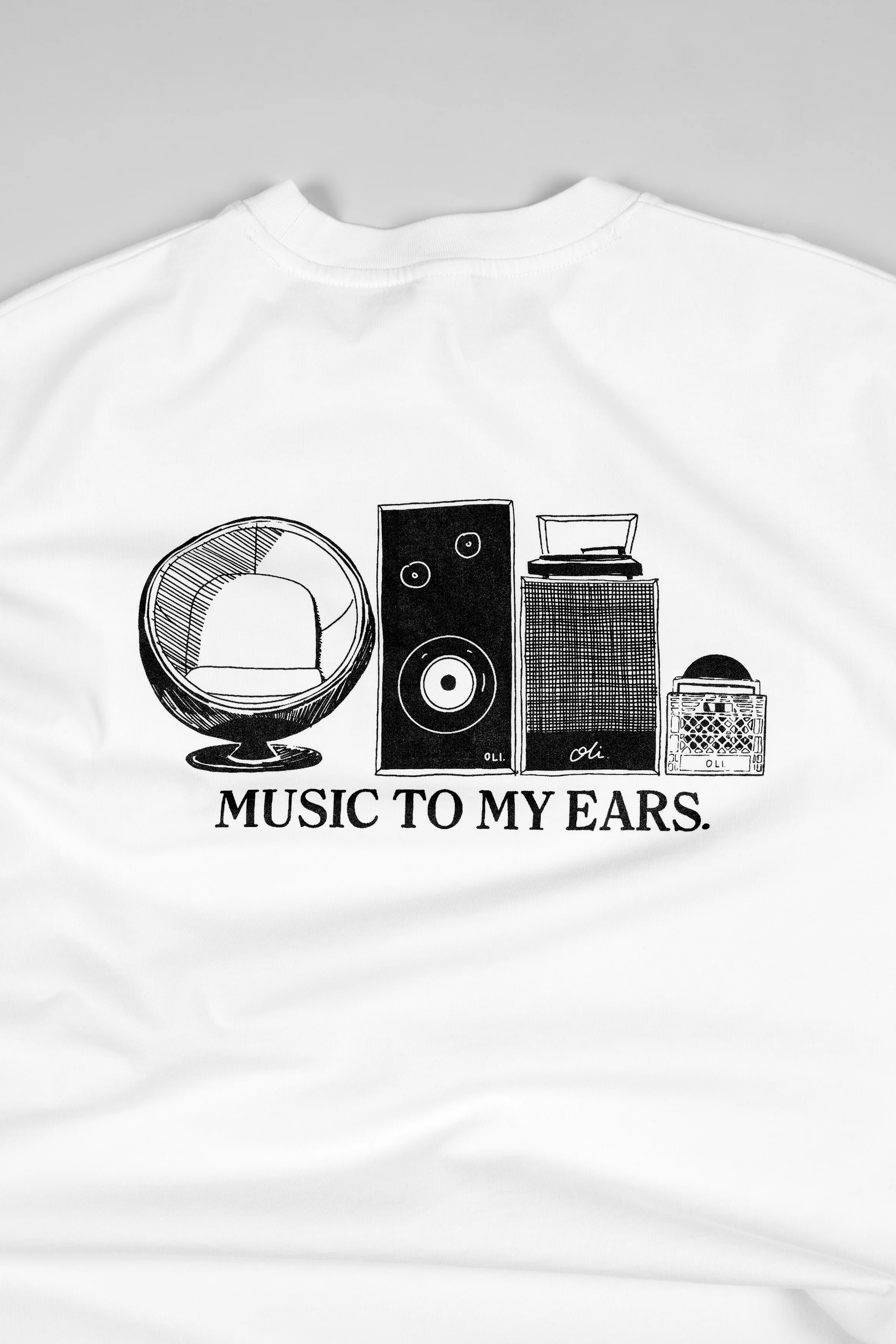 Music To My Ears Back Print T - White - Image 3