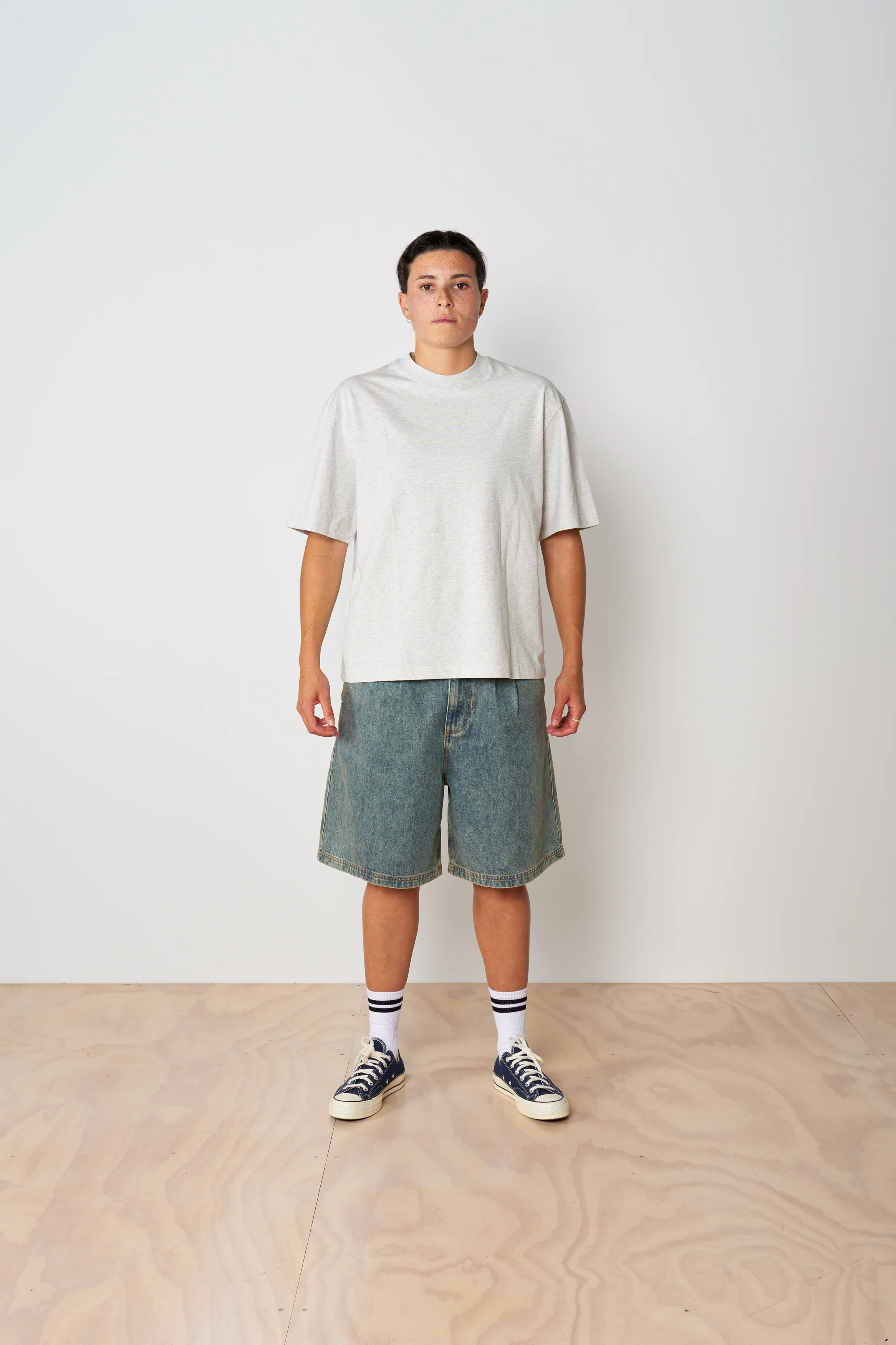 Pleated Denim Short - Coffee Wash - Image 3