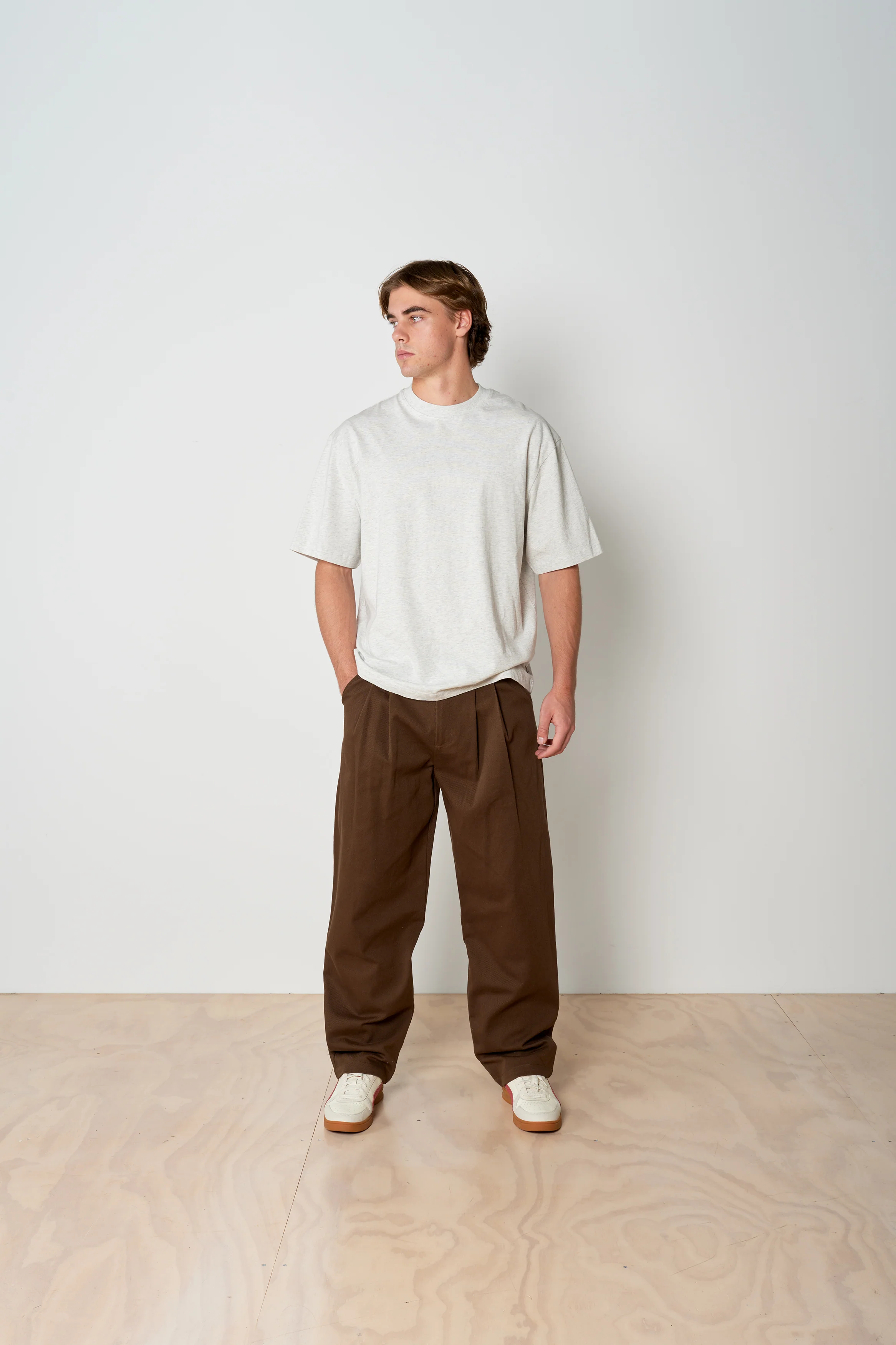 Pleated Pant - Choc - Image 3