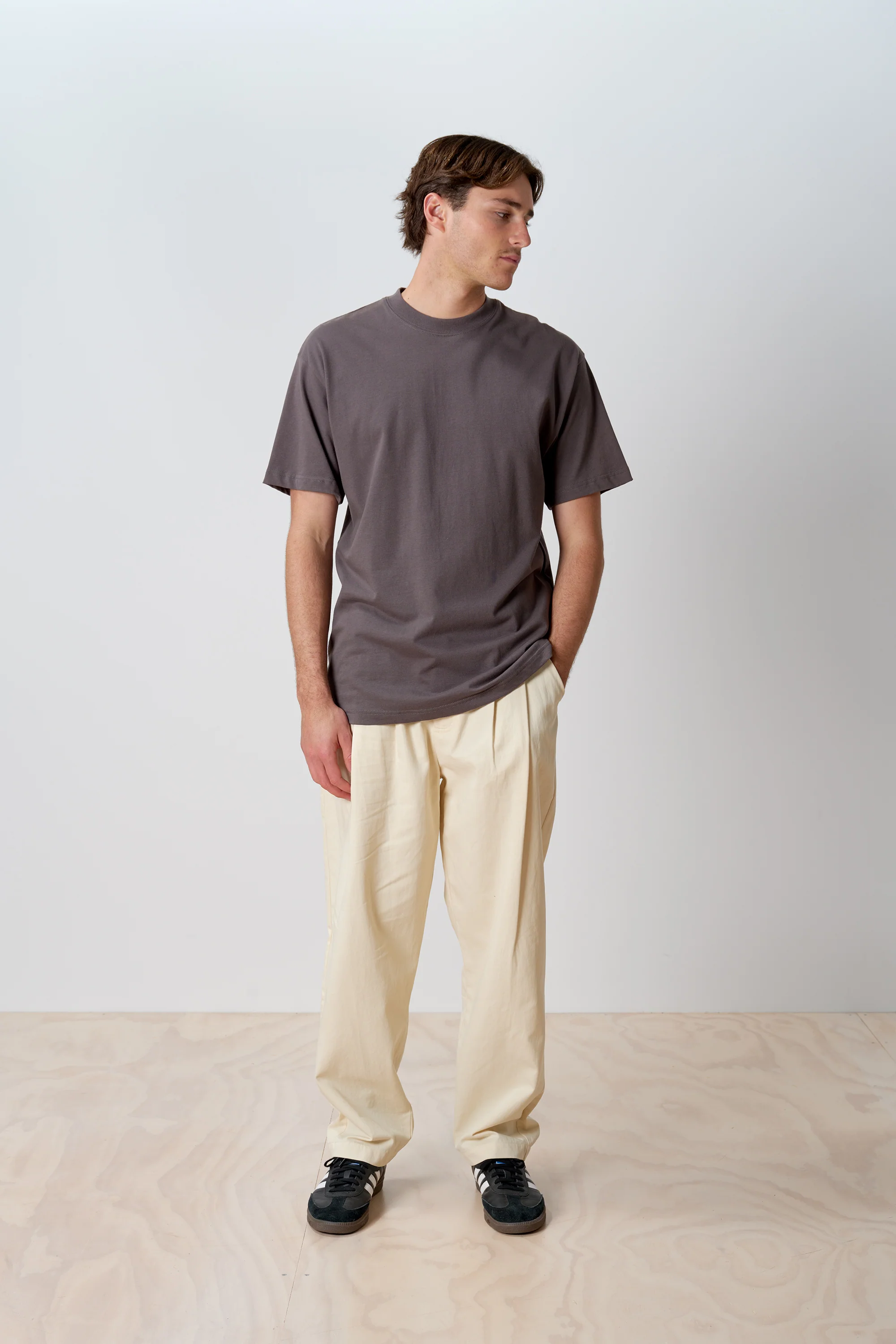 Original Pleated Pant - Cream Cotton - Image 2