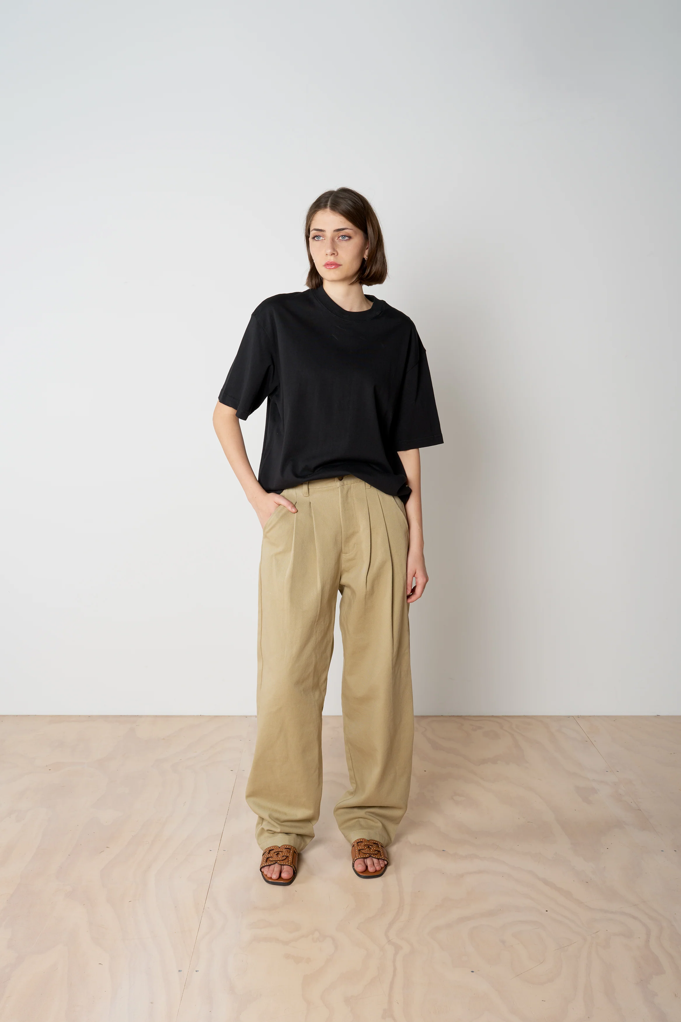 Pleated Pant - Sand - Image 4