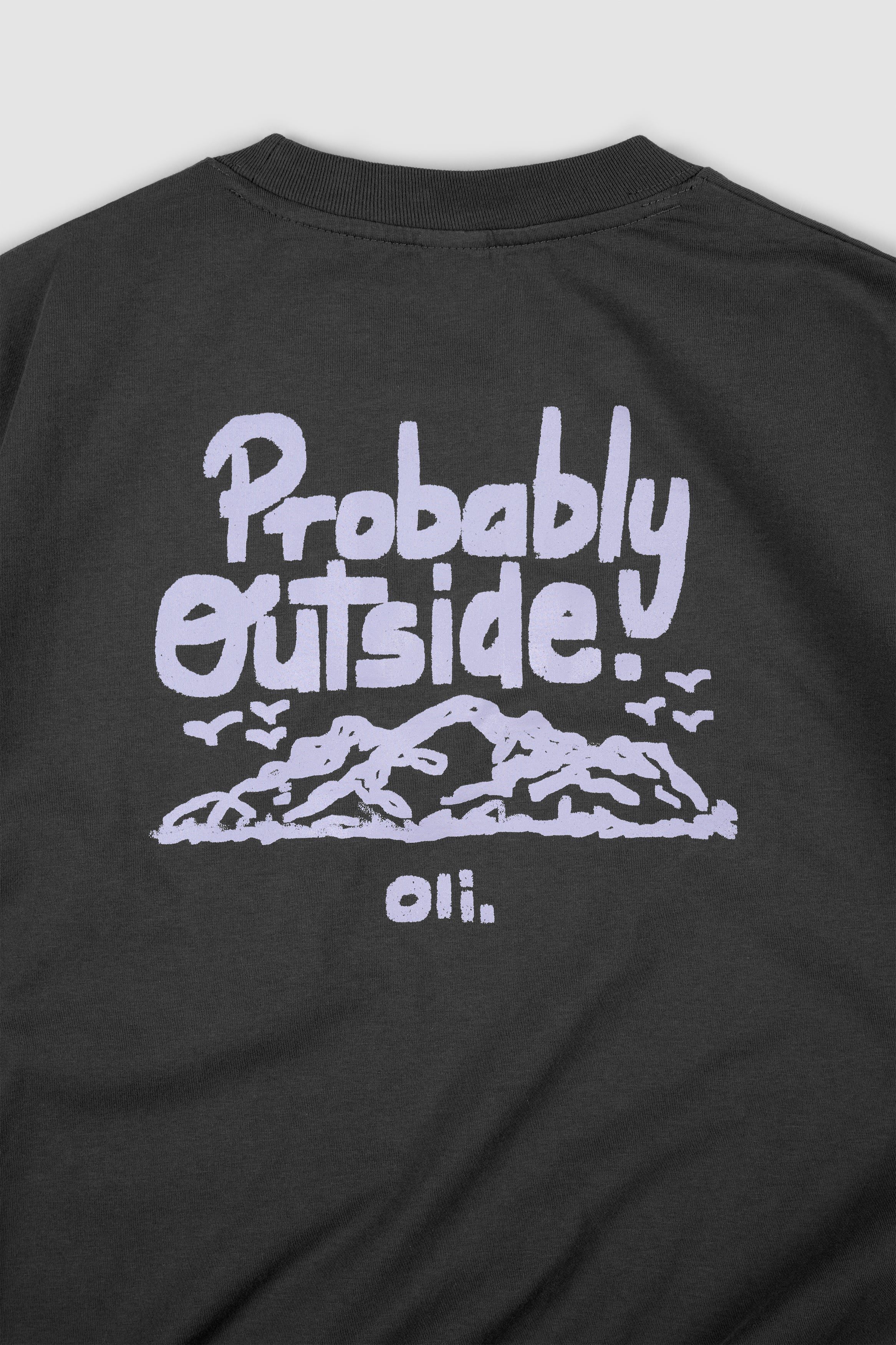 Probably Outside Back Print T - Coal - Image 5