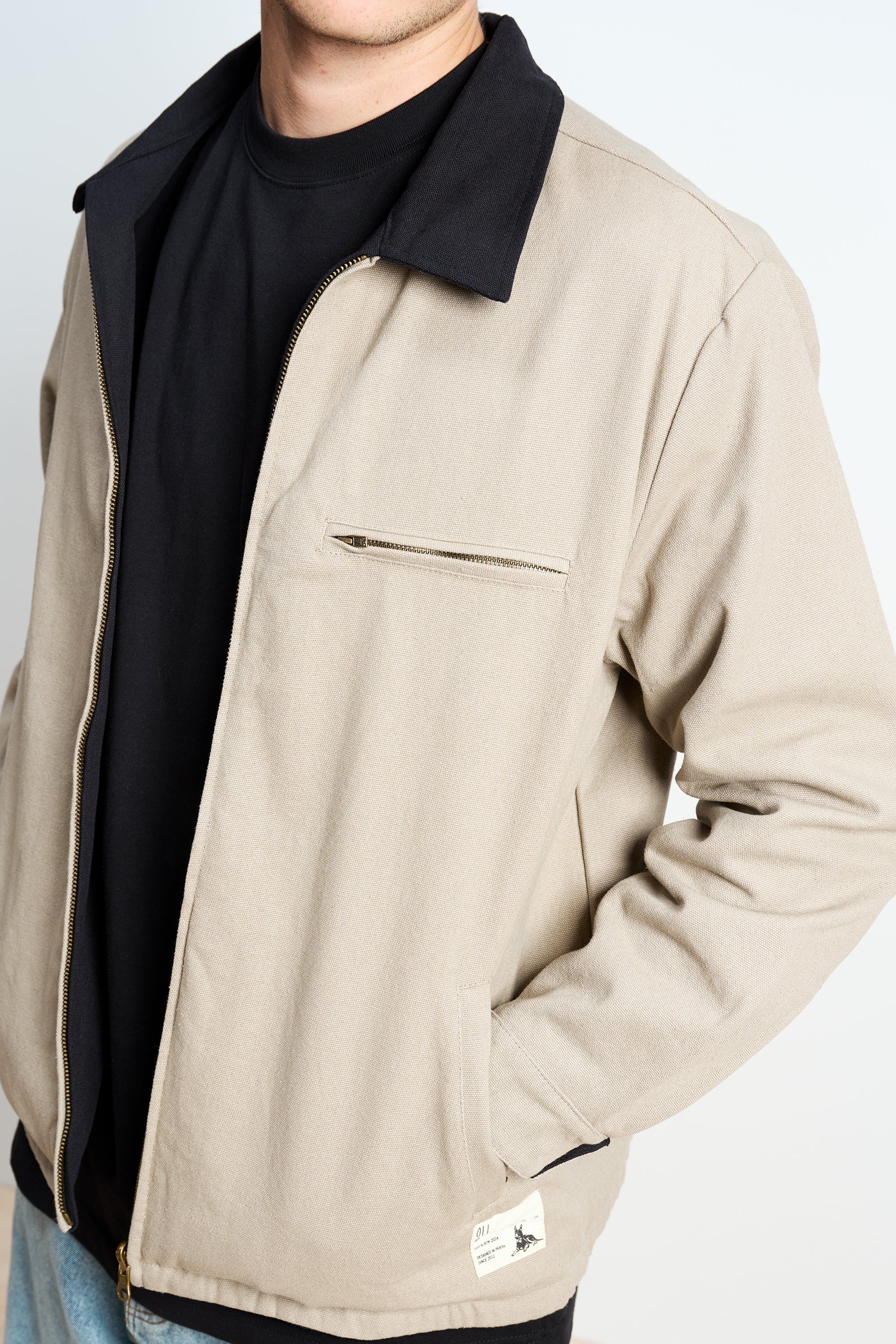 Reversible Kelpie Jacket - Black/Stone - Image 8