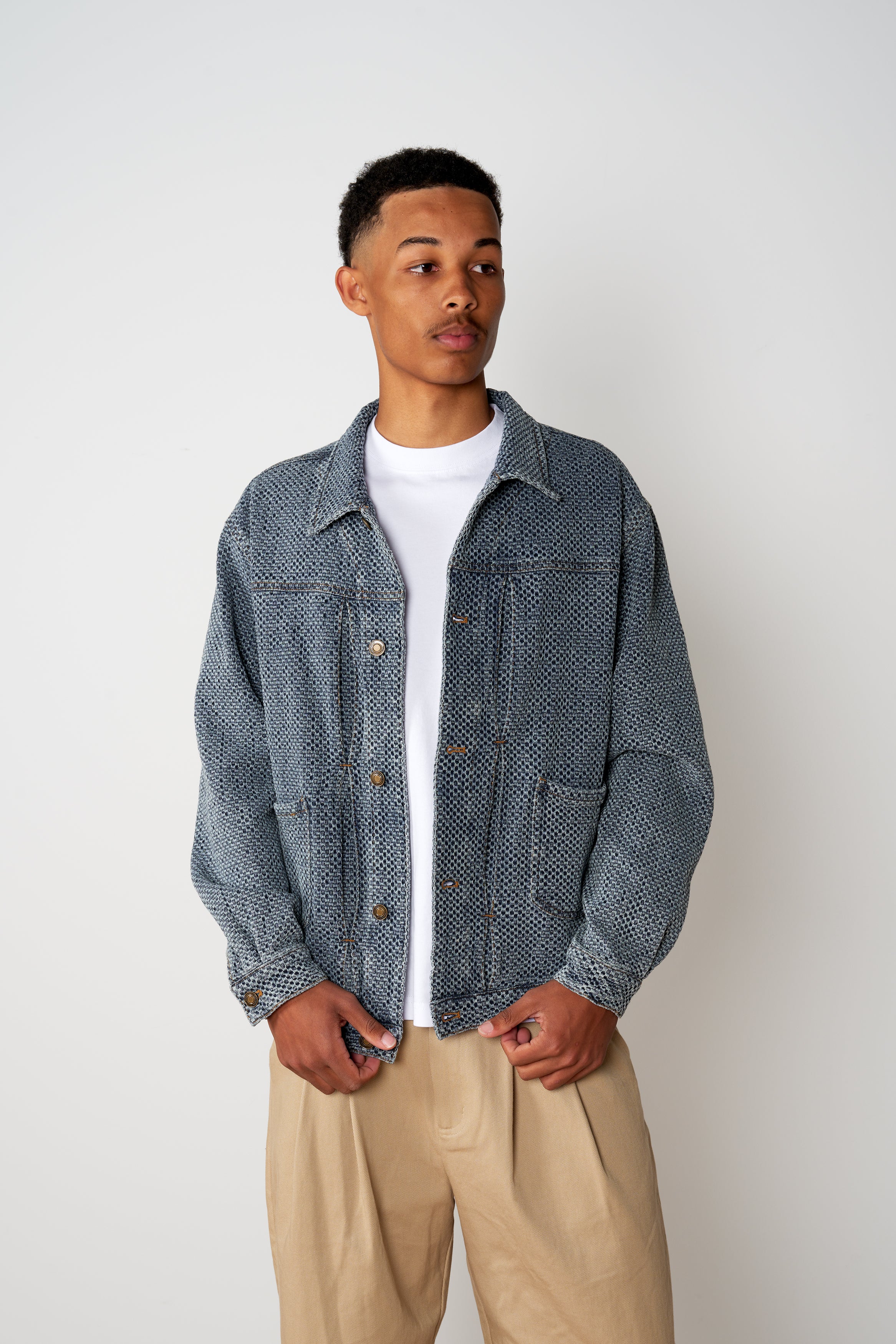 Textured Denim Jacket - Image 3