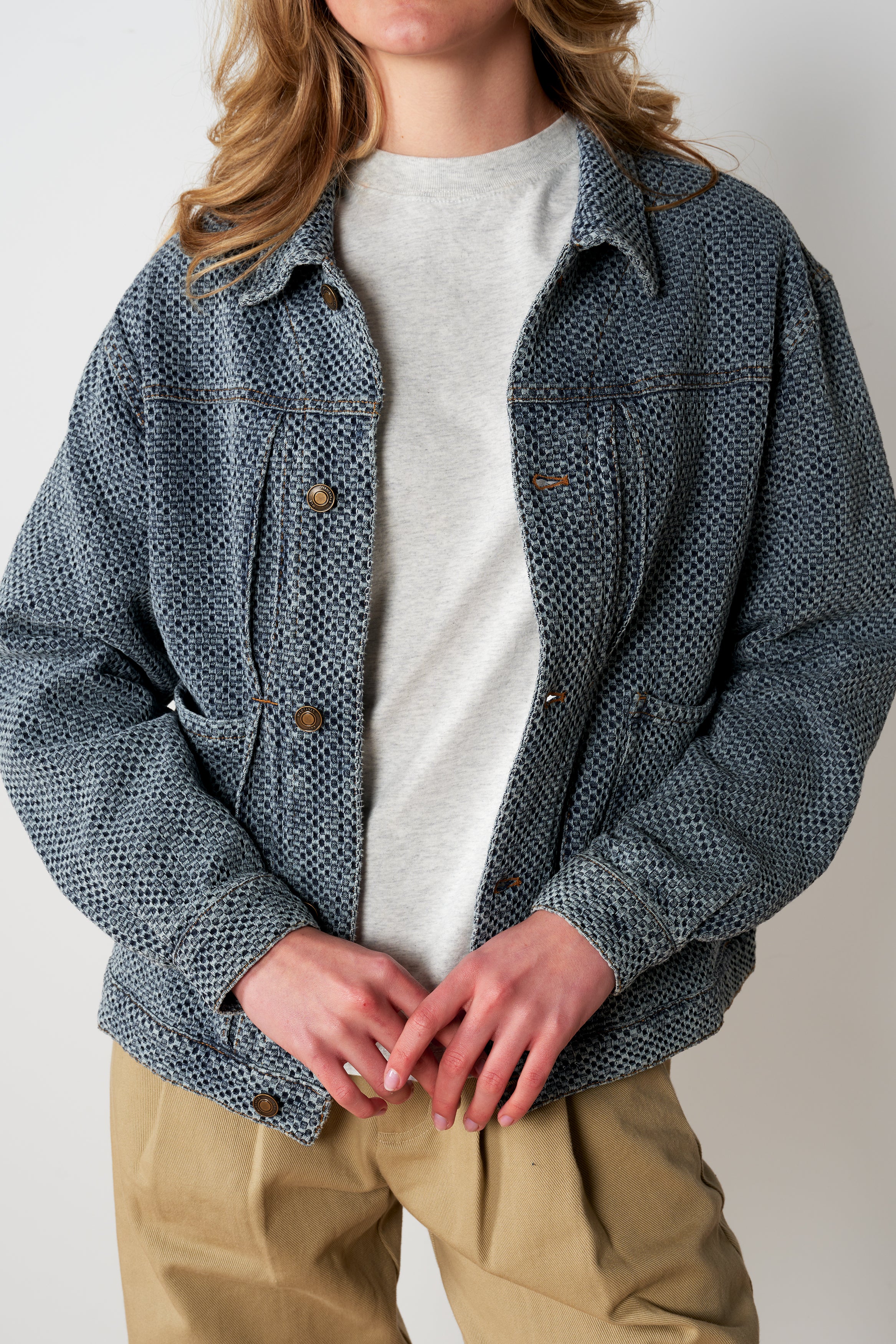 Textured Denim Jacket - Image 5