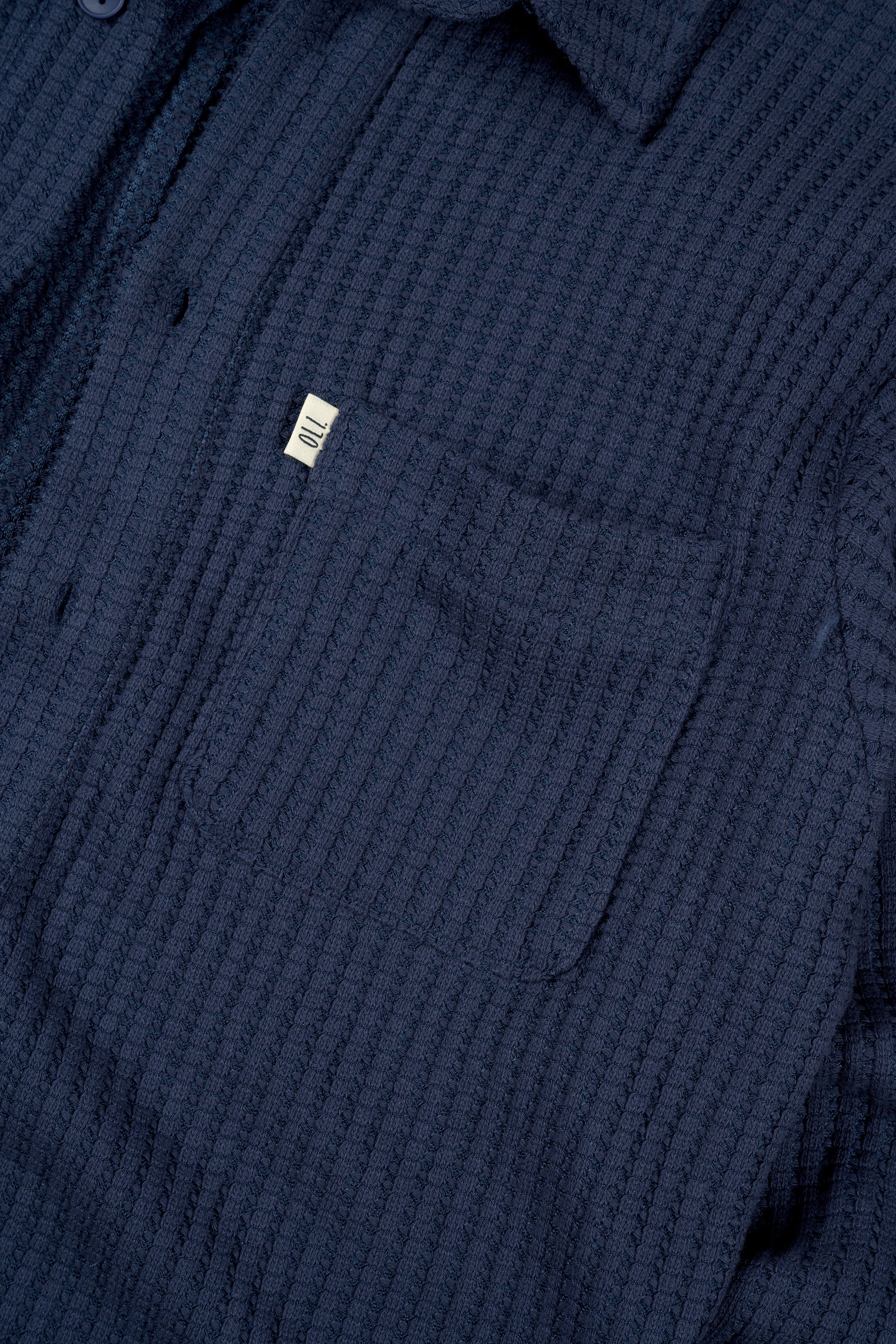 Waffle Button Up - Navy - Image 6