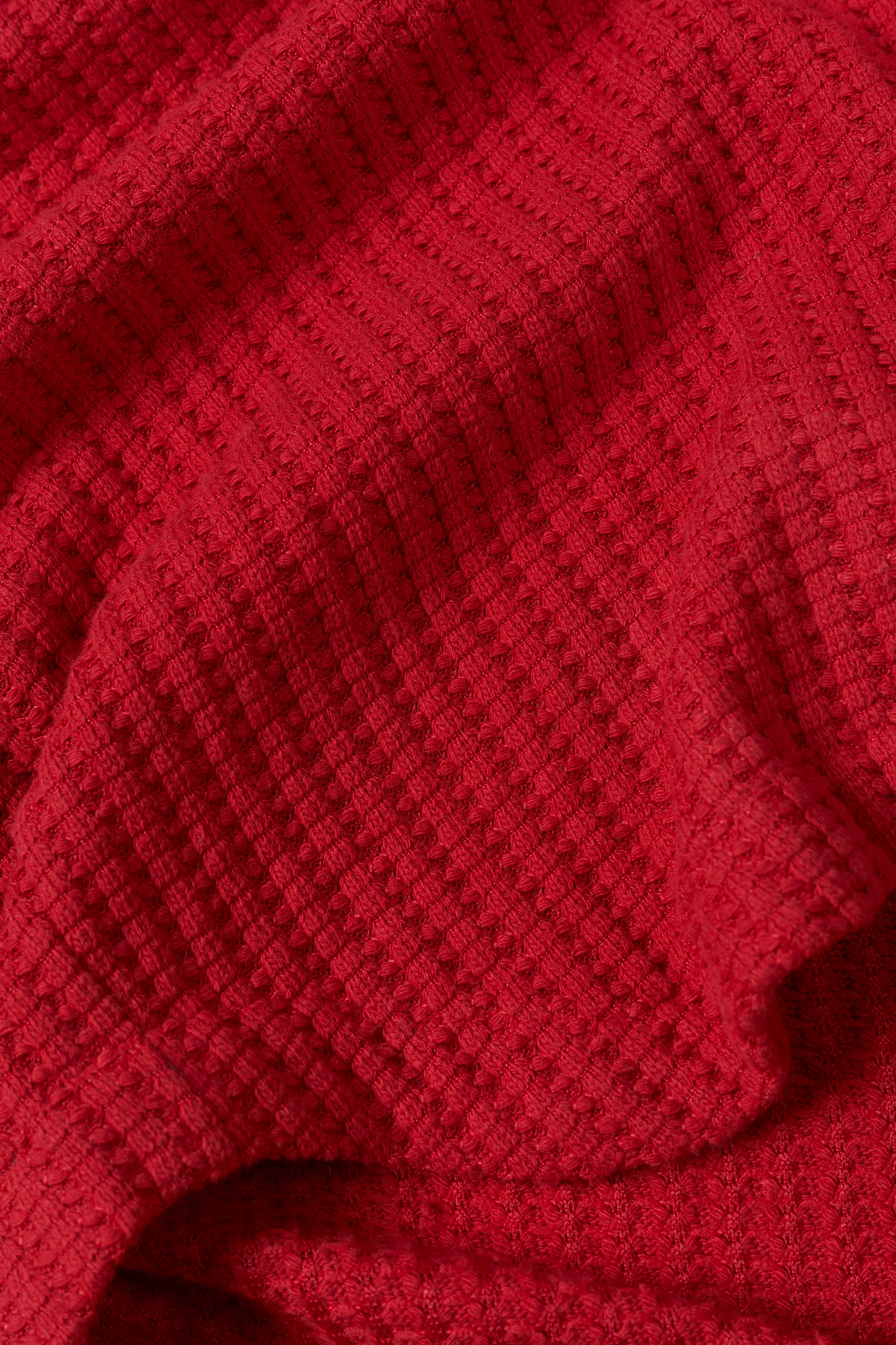 Waffle Button Up - Red - Image 10