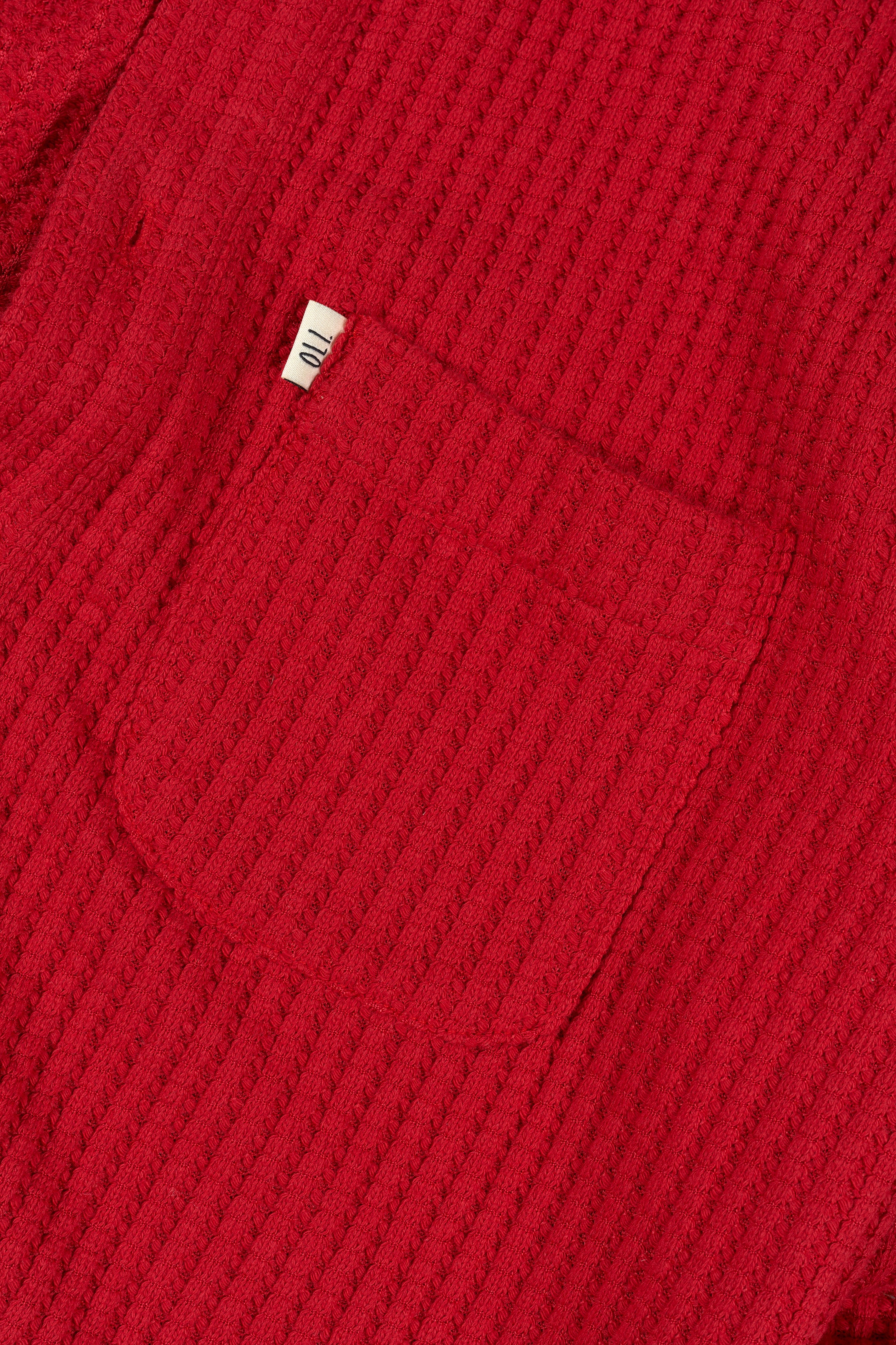 Waffle Button Up - Red - Image 6