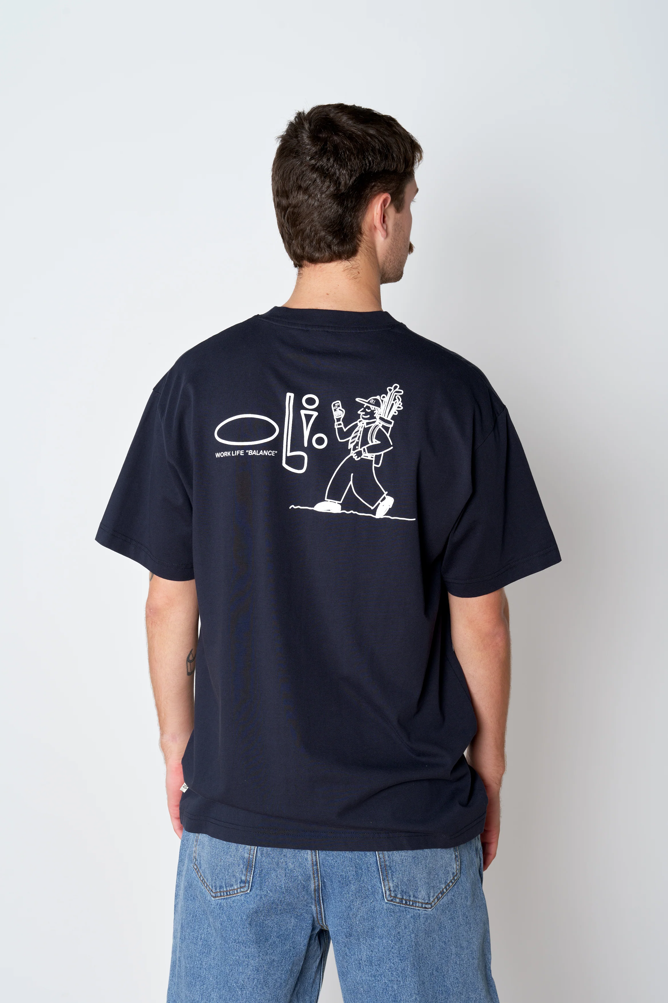 Work Life Balance Back Print T - Navy - Image 4