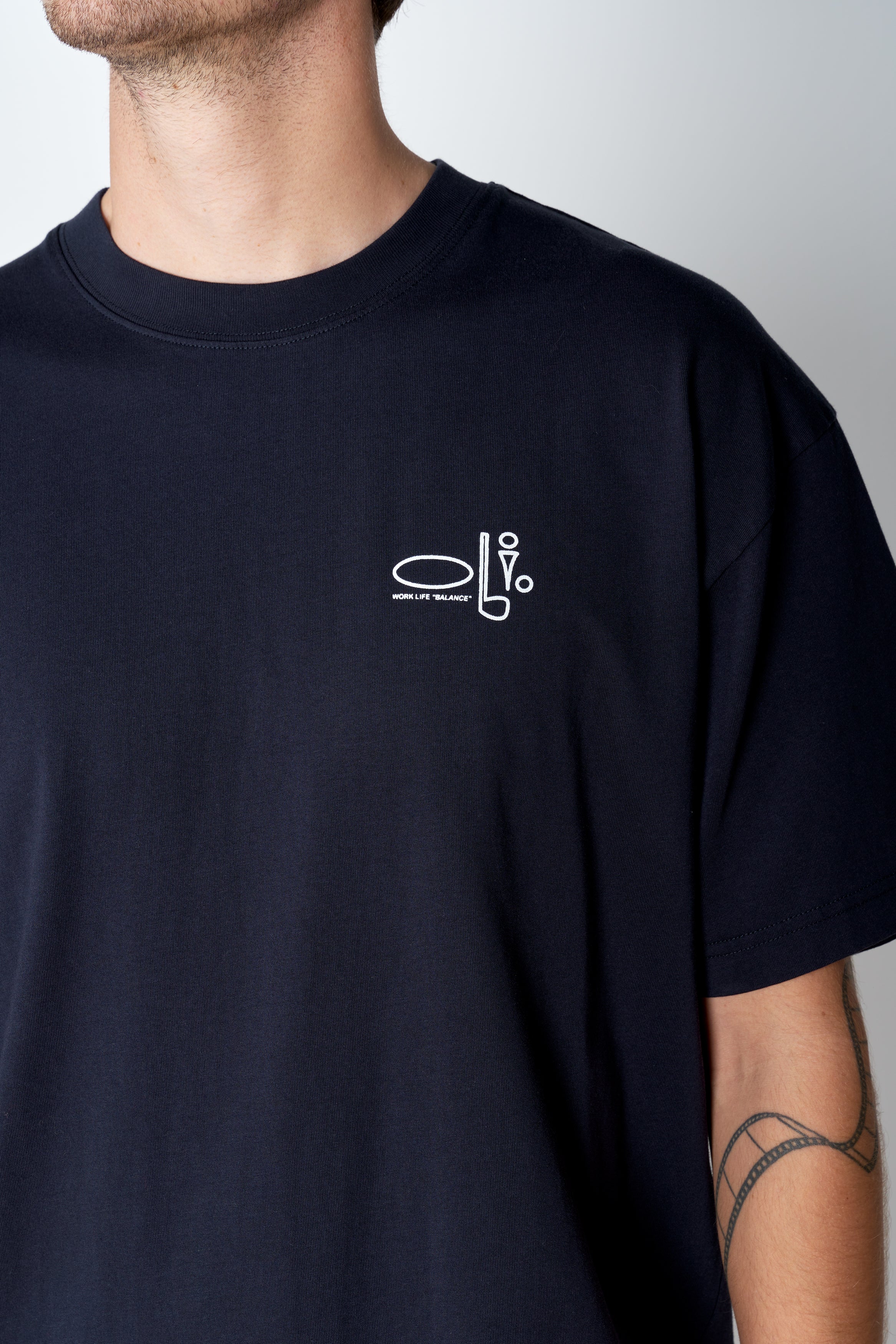 Work Life Balance Back Print T - Navy - Image 5