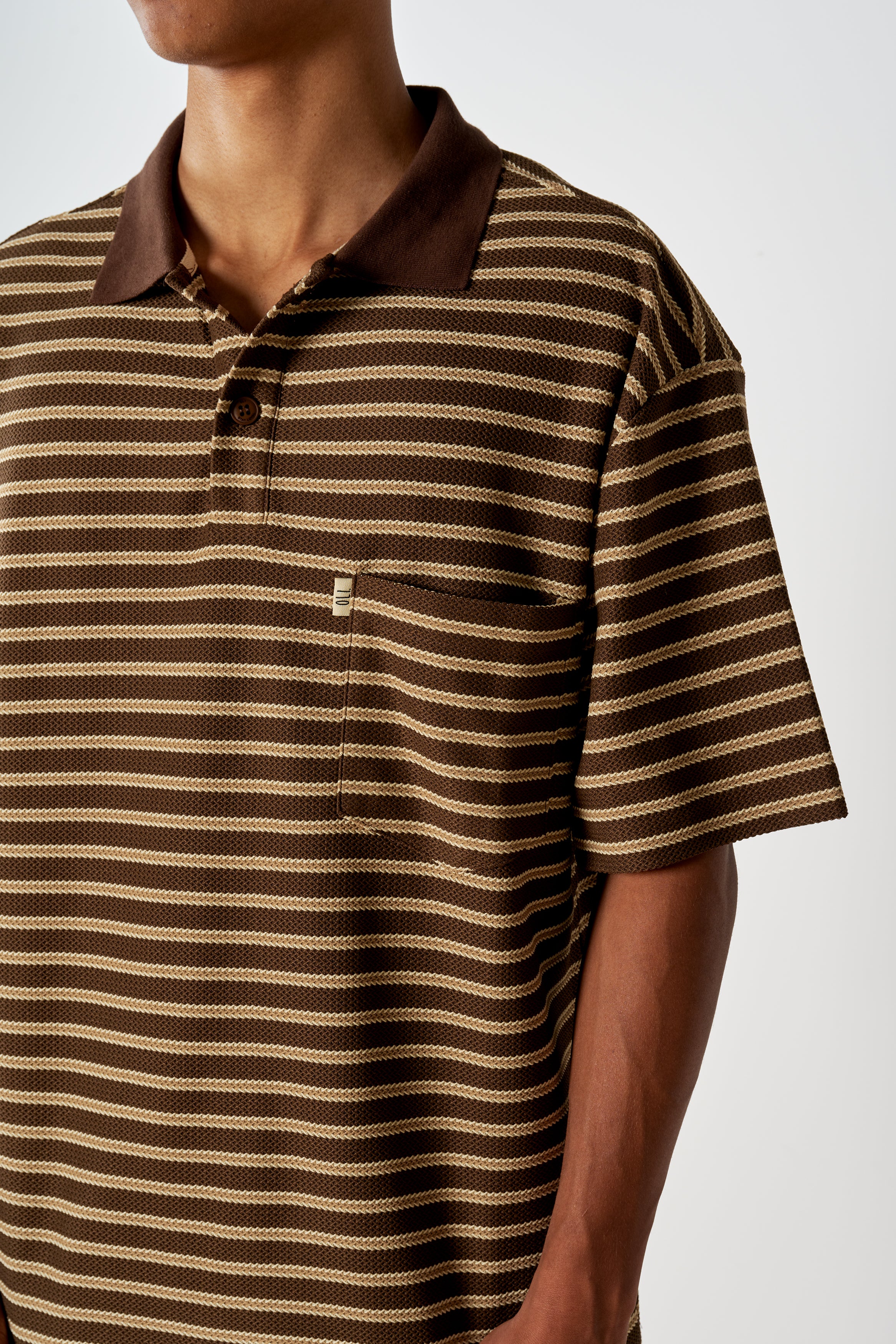 Woven Polo - Choc - Image 5